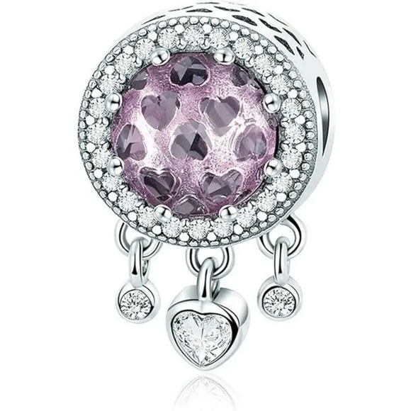 NEW Tourmaline Birthstone Dangle Charm Pendant Sterling Silver - Picture 1 of 5